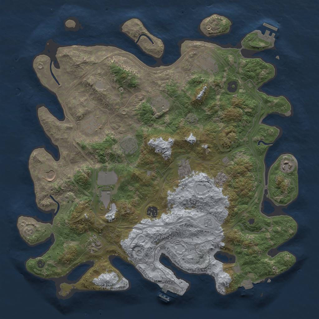 Rust Map: Procedural Map, Size: 4250, Seed: 1939859746, 19 Monuments