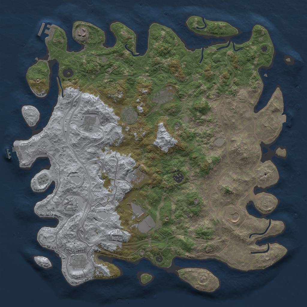 Rust Map: Procedural Map, Size: 4550, Seed: 1604401, 19 Monuments