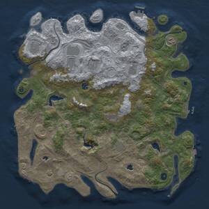 Thumbnail Rust Map: Procedural Map, Size: 4500, Seed: 1852585089, 16 Monuments