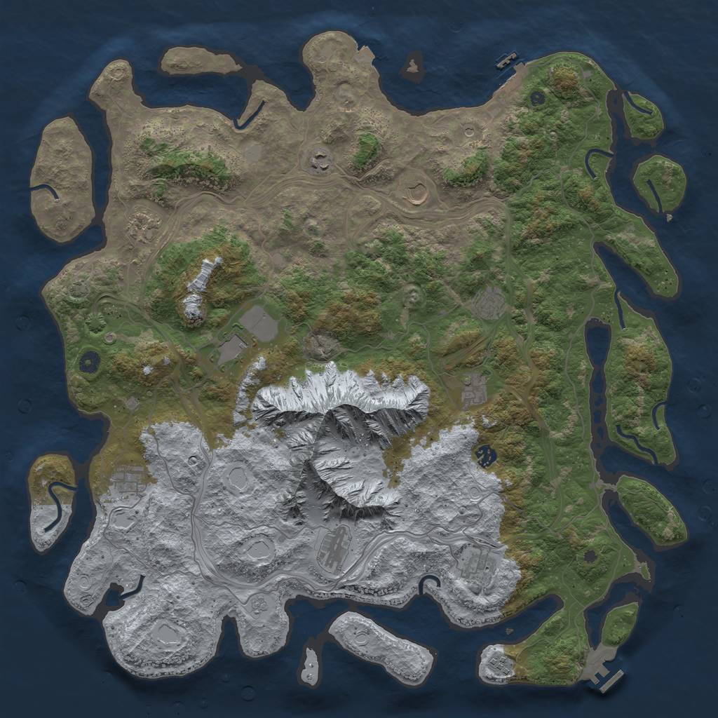 Rust Map: Procedural Map, Size: 5000, Seed: 123192, 19 Monuments