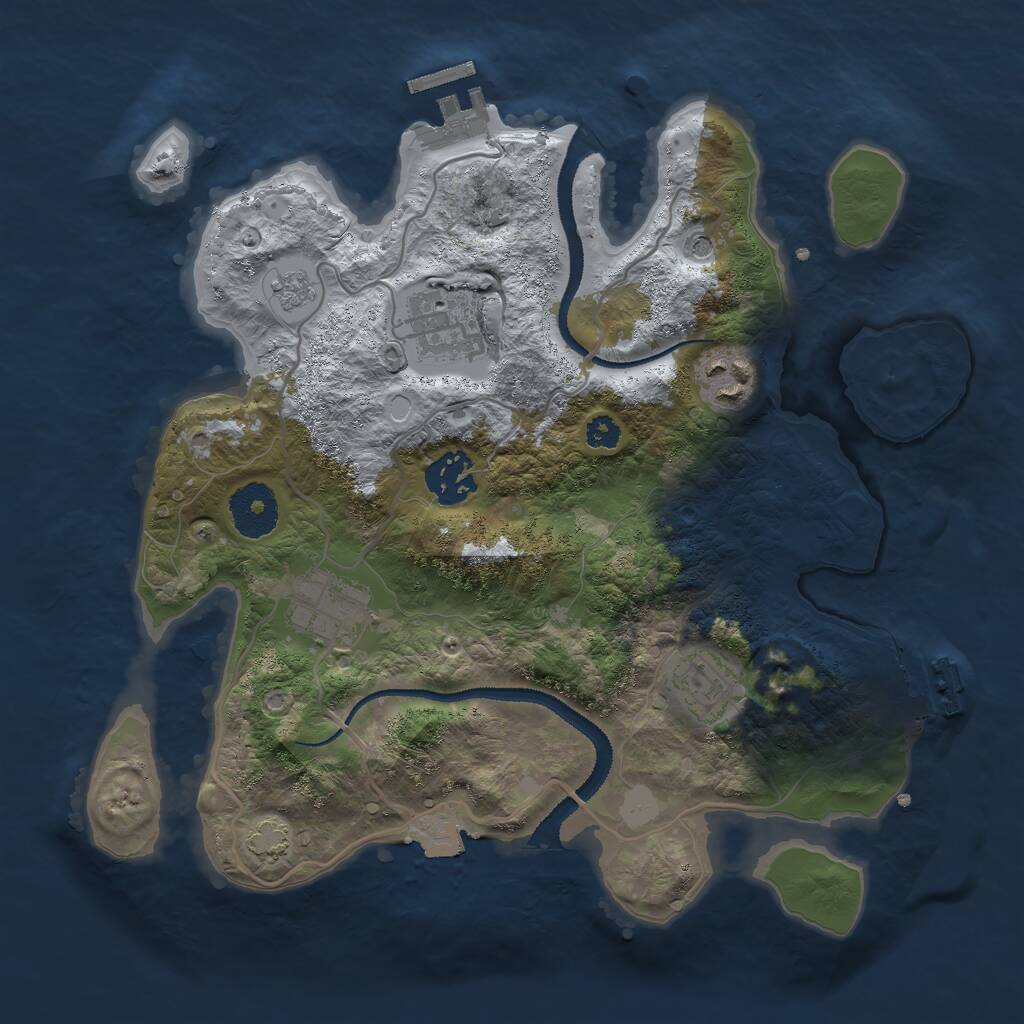Rust Map: Procedural Map, Size: 3000, Seed: 1368540, 11 Monuments