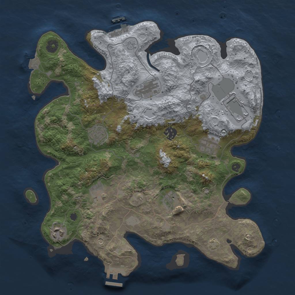 Rust Map: Procedural Map, Size: 3500, Seed: 2103189752, 16 Monuments