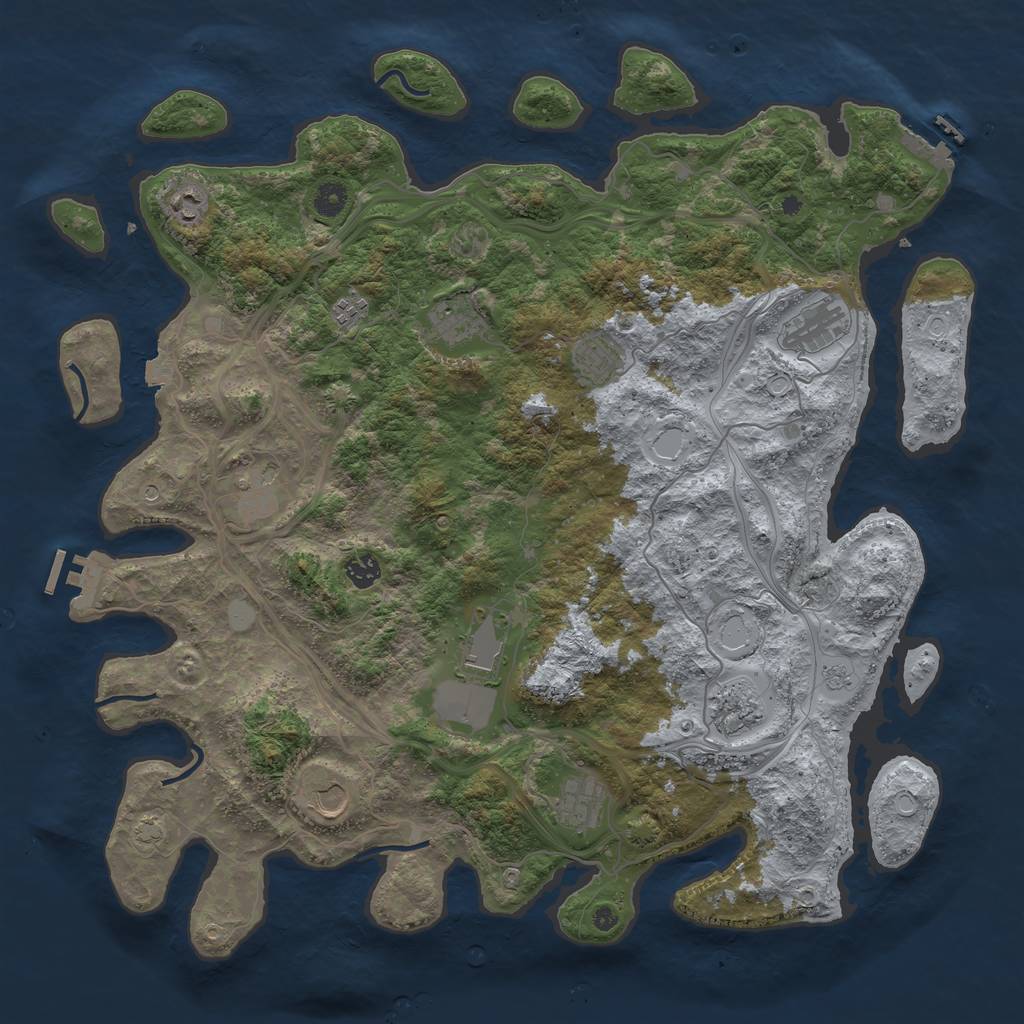 Rust Map: Procedural Map, Size: 4500, Seed: 360283112, 19 Monuments