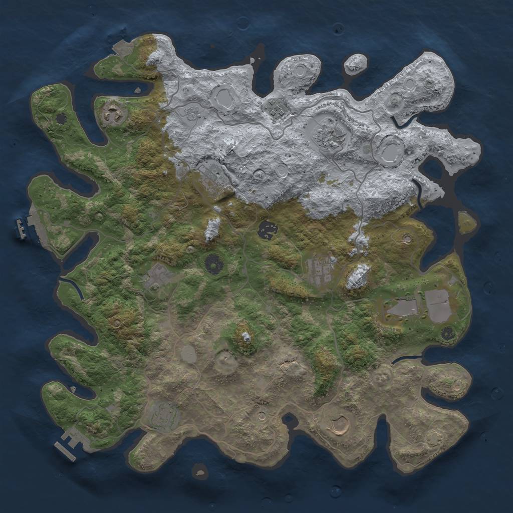 Rust Map: Procedural Map, Size: 4000, Seed: 1431238201, 18 Monuments