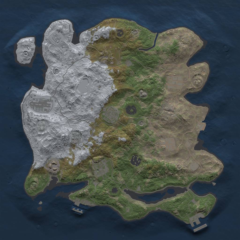 Rust Map: Procedural Map, Size: 3400, Seed: 67178568, 17 Monuments