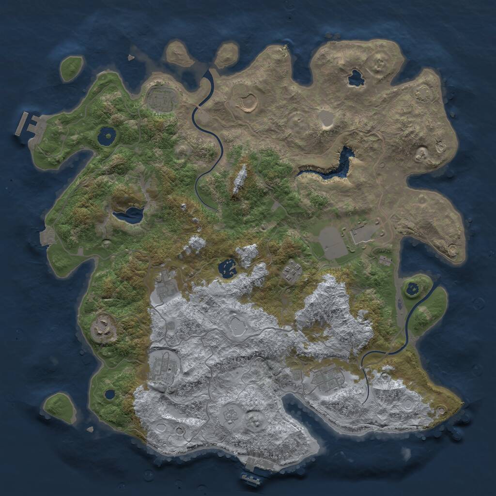 Rust Map: Procedural Map, Size: 4000, Seed: 673860, 15 Monuments