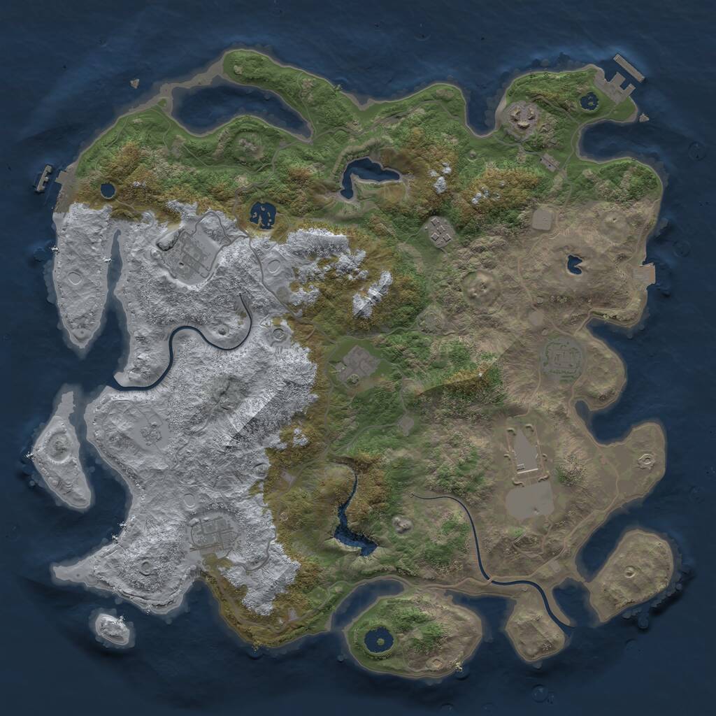 Rust Map: Procedural Map, Size: 4000, Seed: 259149424, 14 Monuments