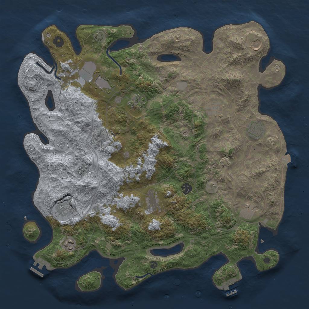 Rust Map: Procedural Map, Size: 4250, Seed: 892610656, 19 Monuments