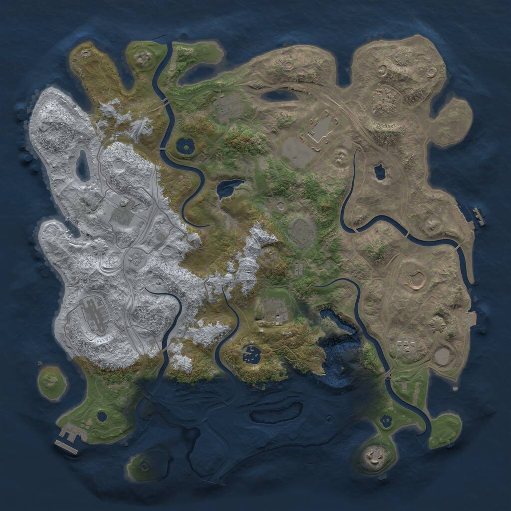 Rust Map: Procedural Map, Size: 4250, Seed: 892610656, 17 Monuments