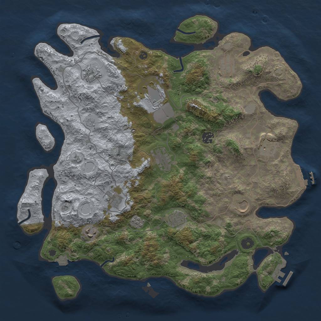 Rust Map: Procedural Map, Size: 4000, Seed: 1761936424, 19 Monuments