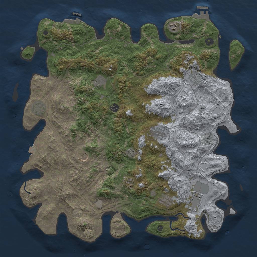 Rust Map: Procedural Map, Size: 4500, Seed: 6849721, 19 Monuments