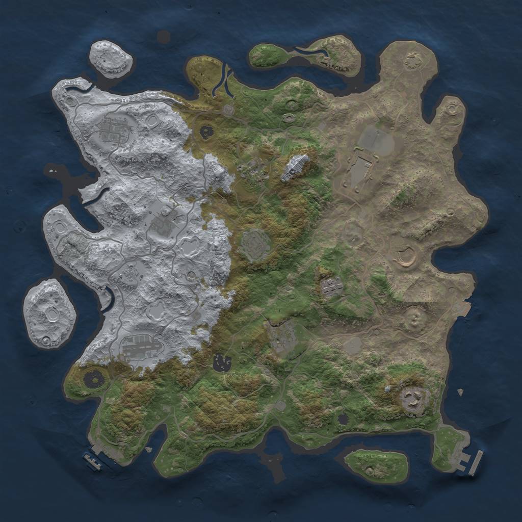 Rust Map: Procedural Map, Size: 4000, Seed: 436589992, 19 Monuments