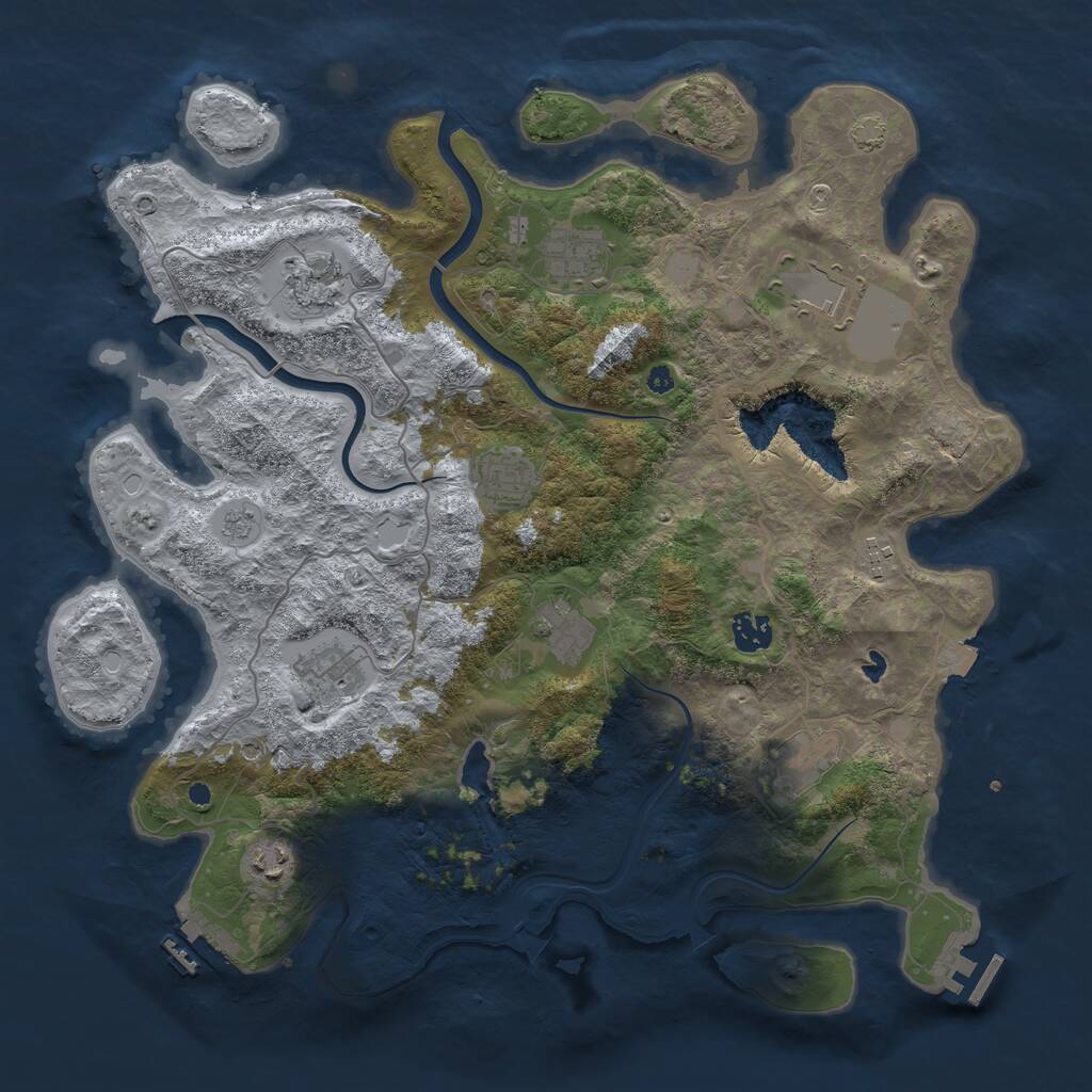 Rust Map: Procedural Map, Size: 4000, Seed: 436589992, 16 Monuments