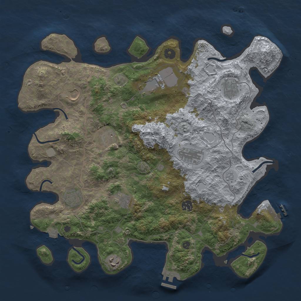 Rust Map: Procedural Map, Size: 4000, Seed: 226892551, 17 Monuments