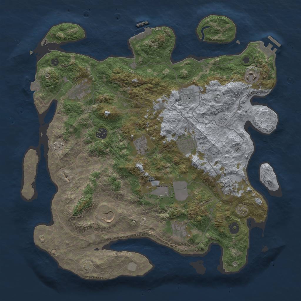 Rust Map: Procedural Map, Size: 4000, Seed: 583116038, 19 Monuments