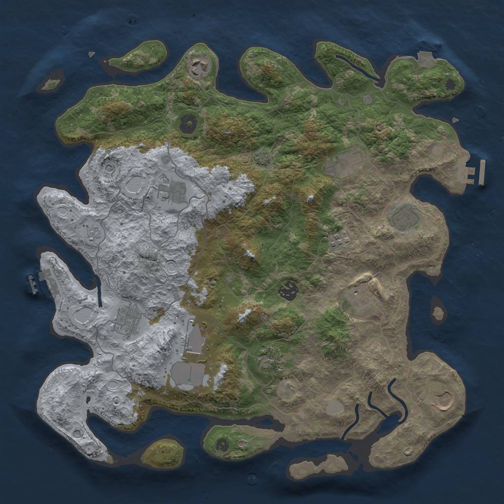 Rust Map: Procedural Map, Size: 4000, Seed: 7744513, 19 Monuments