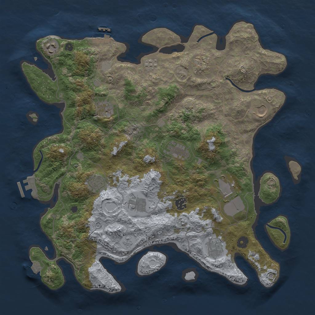 Rust Map: Procedural Map, Size: 4000, Seed: 1169719802, 19 Monuments