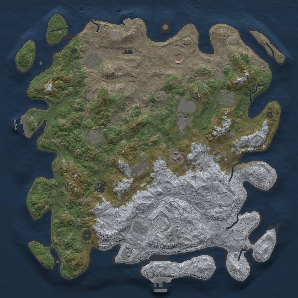 Rust Map: Procedural Map, Size: 4500, Seed: 2082024, 19 Monuments