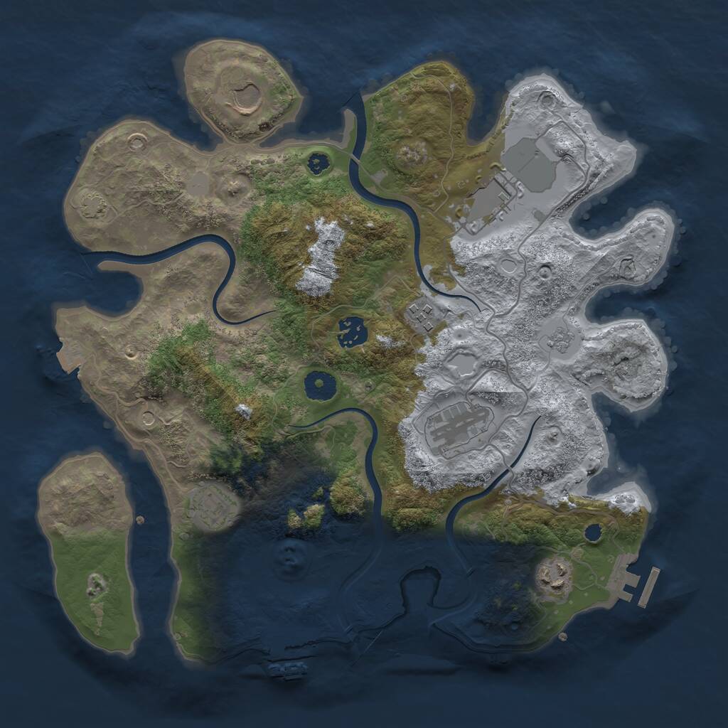 Rust Map: Procedural Map, Size: 3500, Seed: 251712132, 13 Monuments