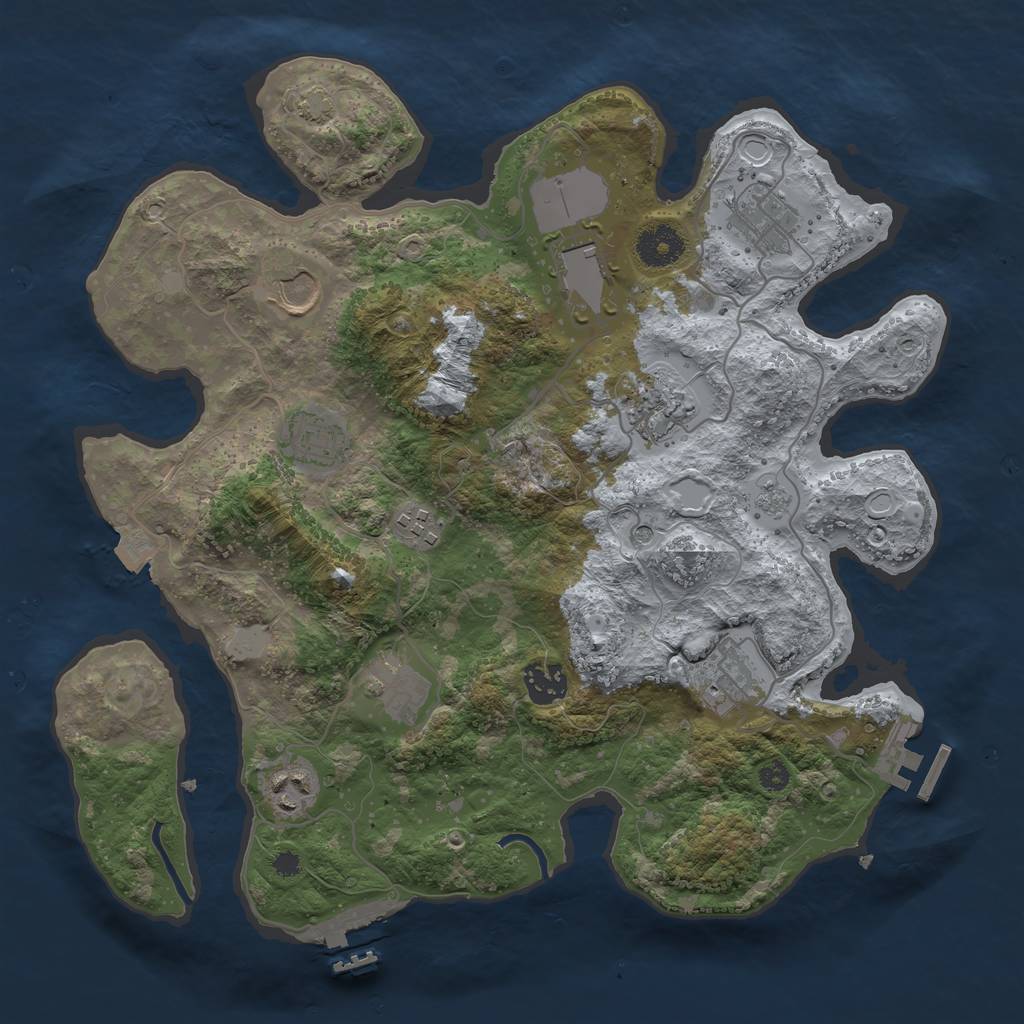 Rust Map: Procedural Map, Size: 3500, Seed: 251712132, 18 Monuments