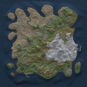 Thumbnail Rust Map: Procedural Map, Size: 3500, Seed: 1213688350, 18 Monuments