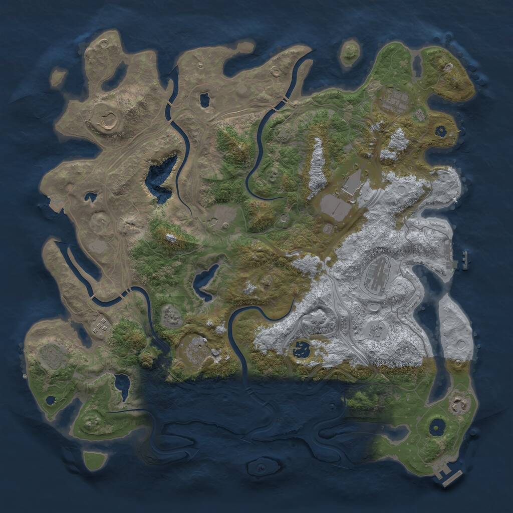 Rust Map: Procedural Map, Size: 4500, Seed: 1589378433, 16 Monuments