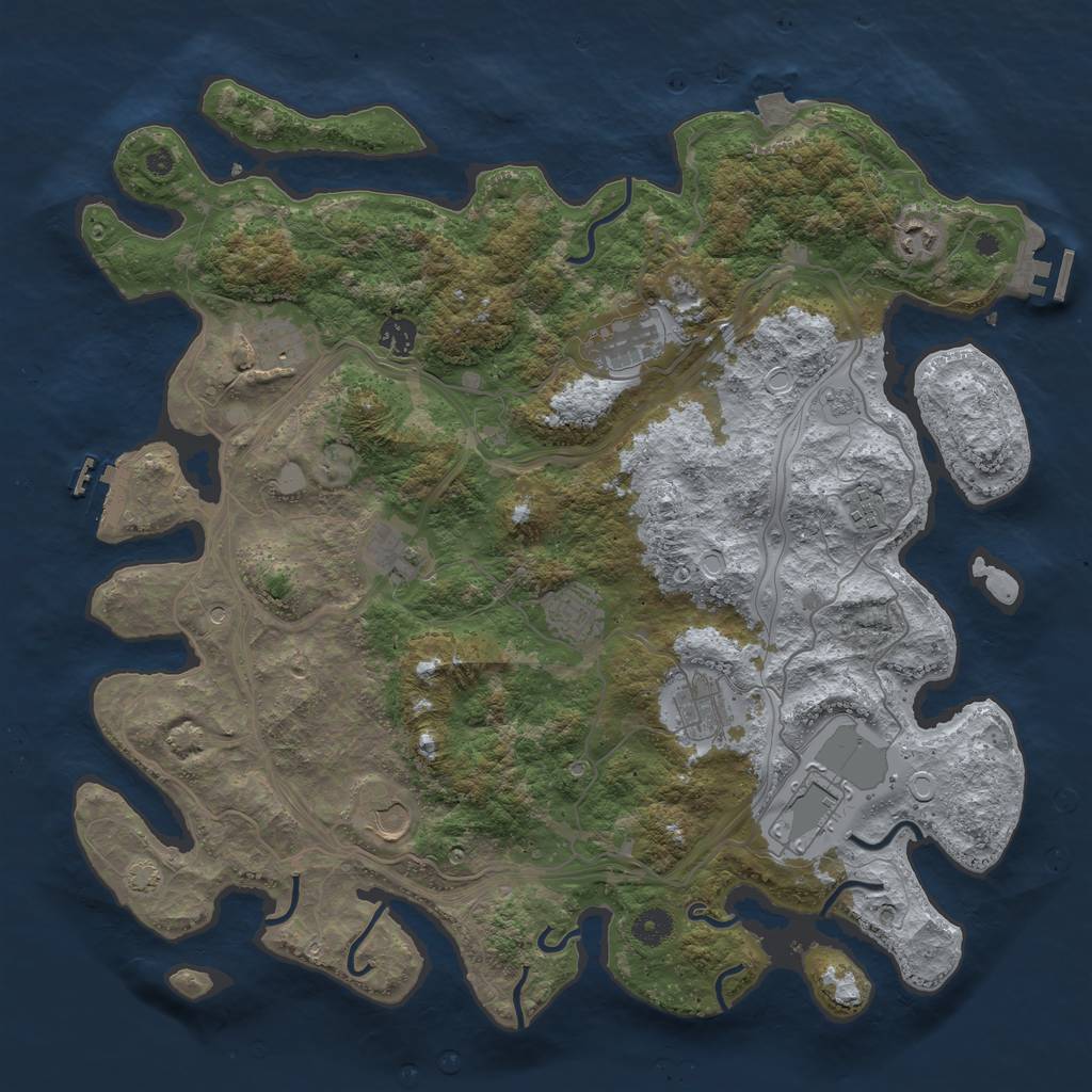 Rust Map: Procedural Map, Size: 4250, Seed: 1982534704, 18 Monuments