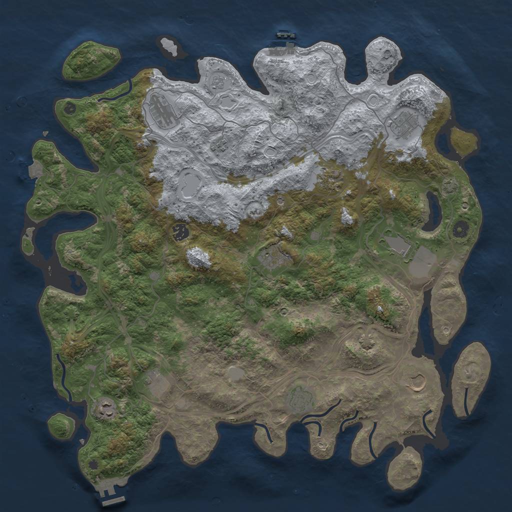 Rust Map: Procedural Map, Size: 4500, Seed: 251778027, 19 Monuments