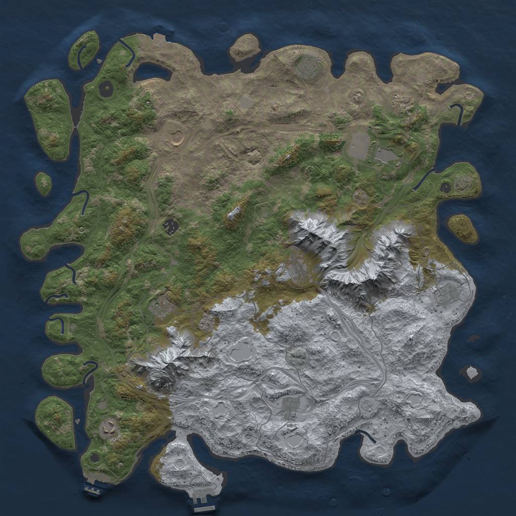 Rust Map: Procedural Map, Size: 5000, Seed: 661175060, 19 Monuments