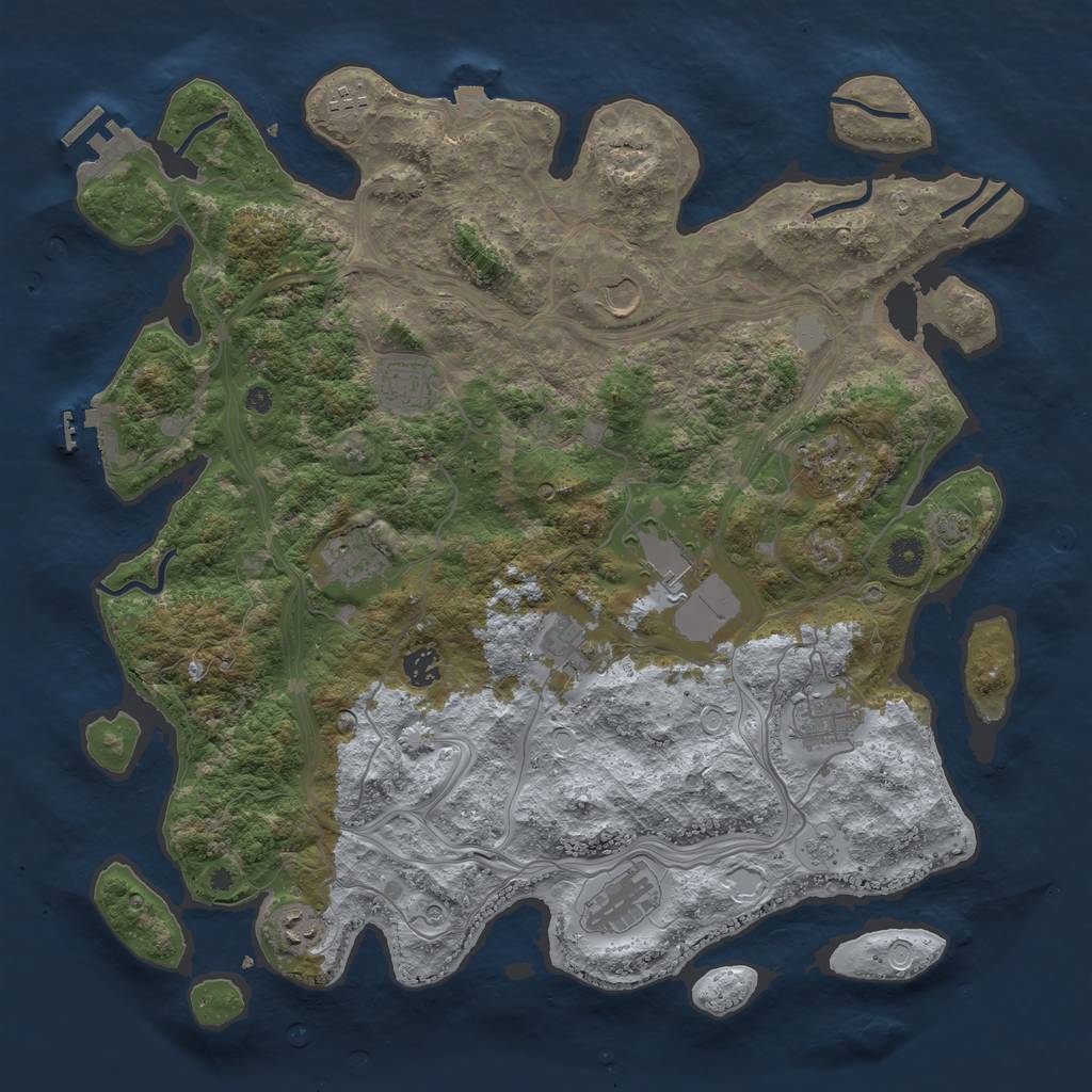 Rust Map: Procedural Map, Size: 4250, Seed: 798513722, 19 Monuments