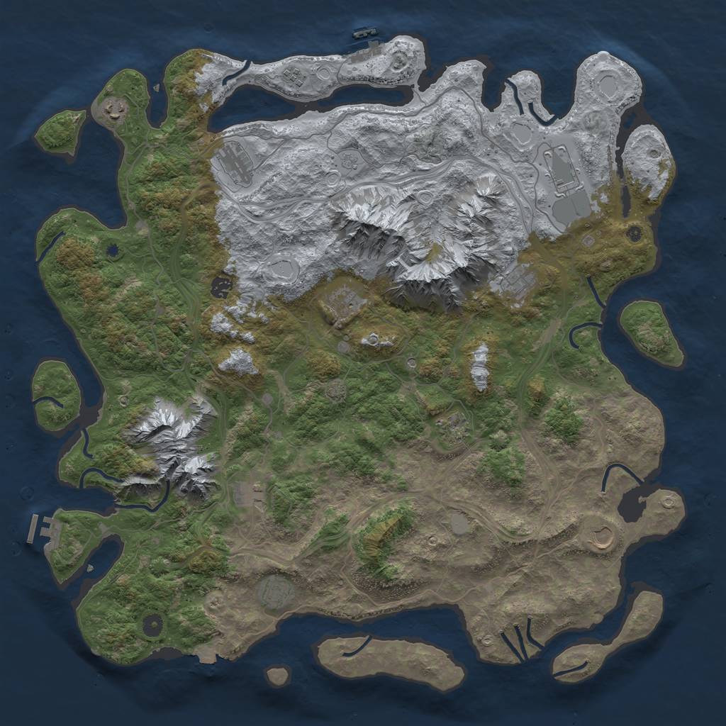 Rust Map: Procedural Map, Size: 5000, Seed: 871671954, 19 Monuments