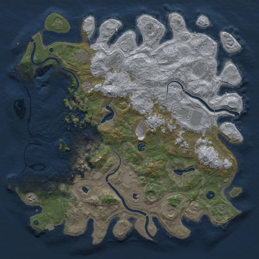 Rust Map: Procedural Map, Size: 4700, Seed: 646953247, 17 Monuments