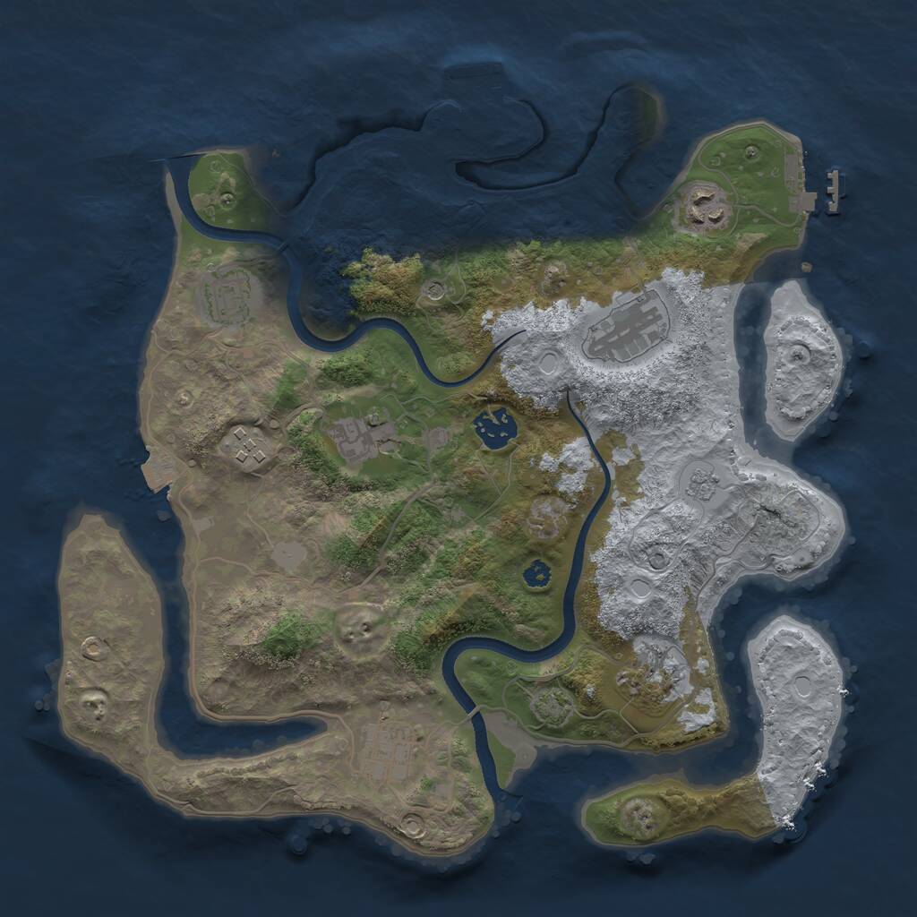 Rust Map: Procedural Map, Size: 3400, Seed: 255624593, 14 Monuments