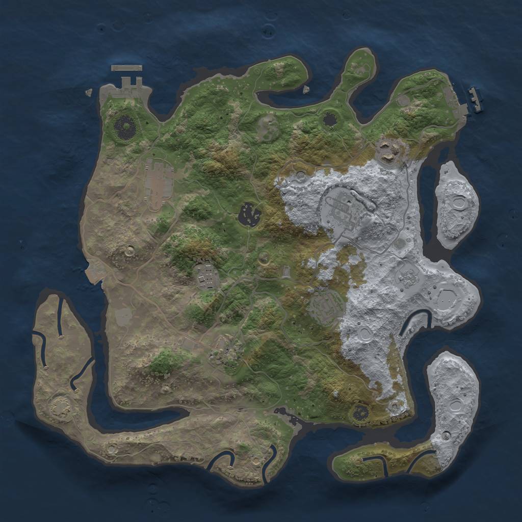 Rust Map: Procedural Map, Size: 3400, Seed: 255624593, 15 Monuments