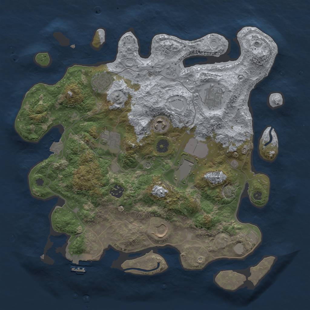 Rust Map: Procedural Map, Size: 3520, Seed: 822, 14 Monuments
