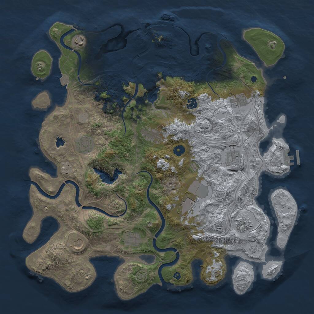 Rust Map: Procedural Map, Size: 4250, Seed: 14111, 17 Monuments