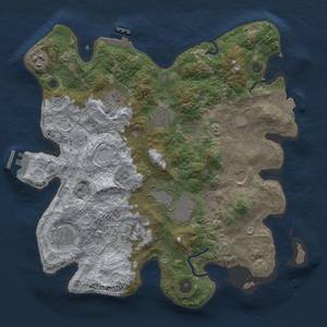 Thumbnail Rust Map: Procedural Map, Size: 3500, Seed: 1029941229, 16 Monuments