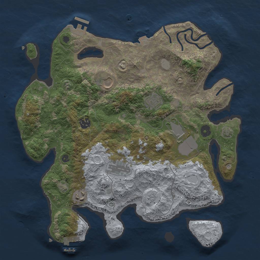 Rust Map: Procedural Map, Size: 3500, Seed: 1979786, 14 Monuments