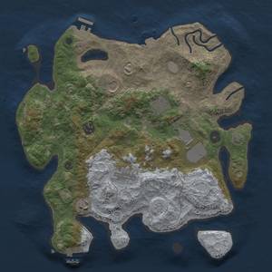 Thumbnail Rust Map: Procedural Map, Size: 3500, Seed: 1979786, 14 Monuments