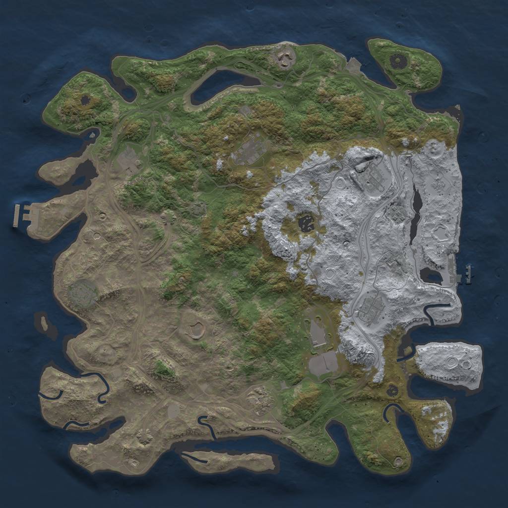 Rust Map: Procedural Map, Size: 4500, Seed: 8012024, 19 Monuments