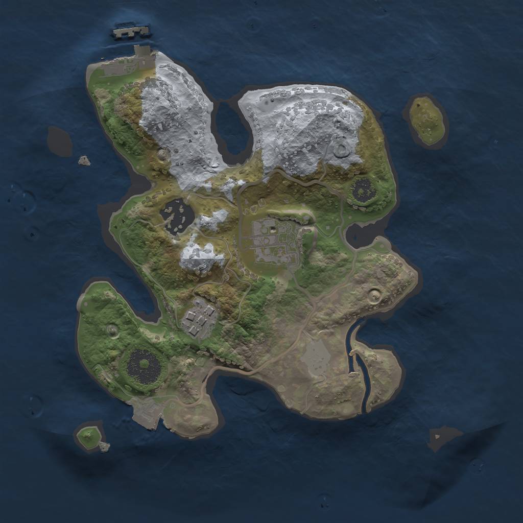 Rust Map: Procedural Map, Size: 2300, Seed: 1910890330, 7 Monuments
