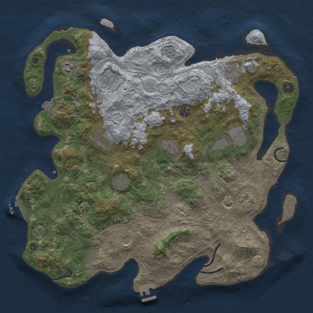 Rust Map: Procedural Map, Size: 4250, Seed: 1928017604, 19 Monuments