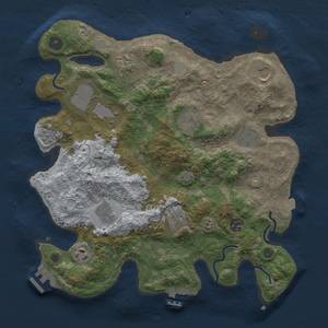 Thumbnail Rust Map: Procedural Map, Size: 3500, Seed: 1325706463, 18 Monuments