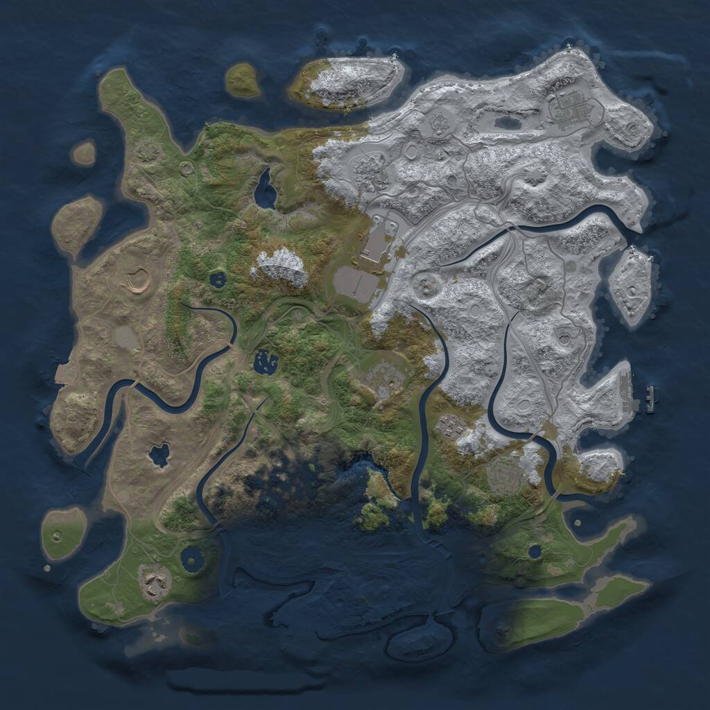 Rust Map: Procedural Map, Size: 4250, Seed: 1379552559, 16 Monuments