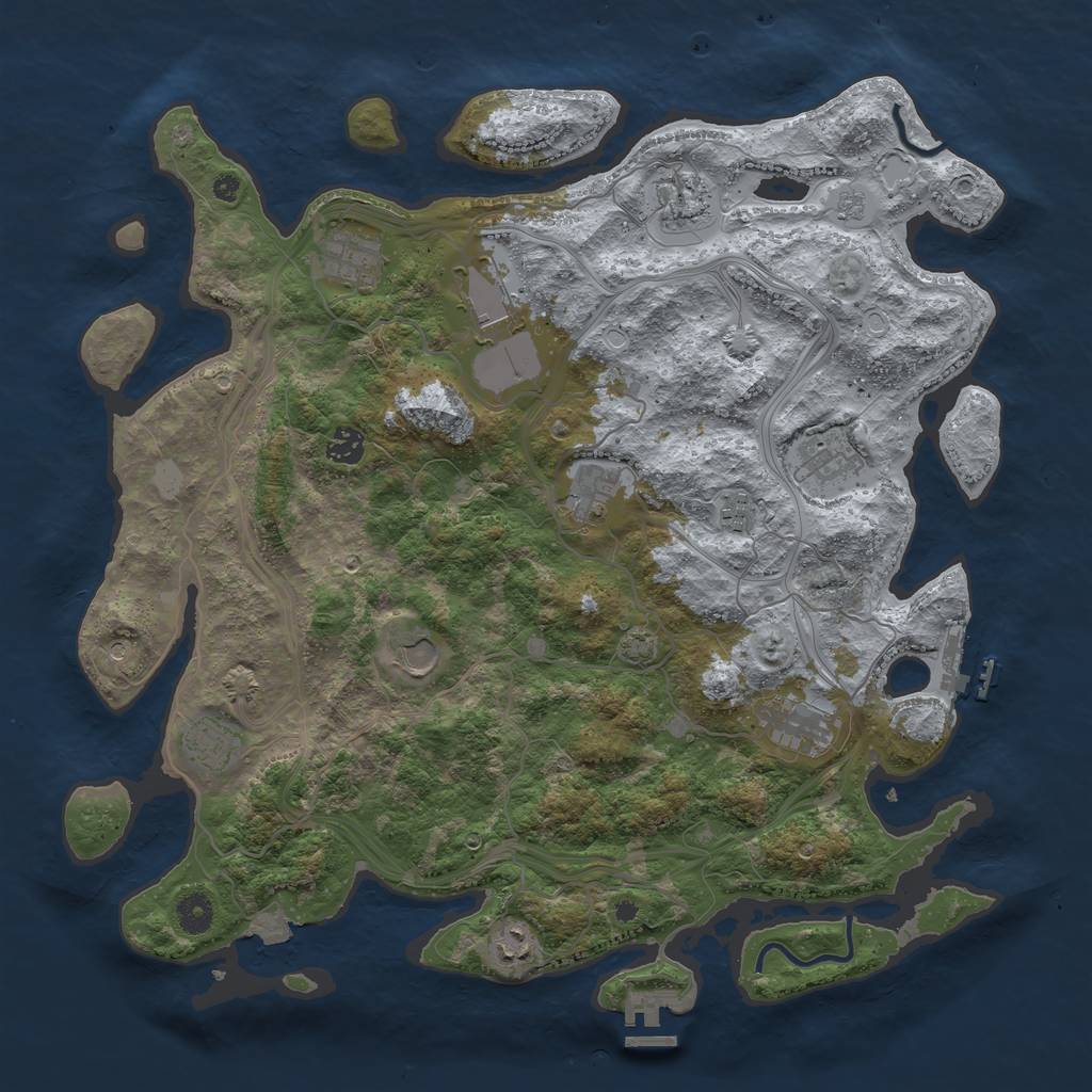 Rust Map: Procedural Map, Size: 4250, Seed: 1379552559, 19 Monuments