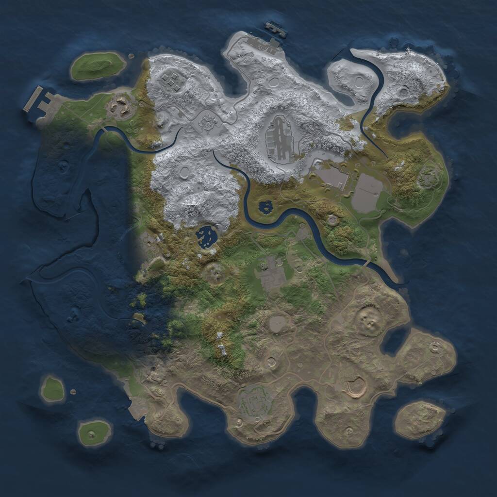 Rust Map: Procedural Map, Size: 3500, Seed: 366813150, 15 Monuments