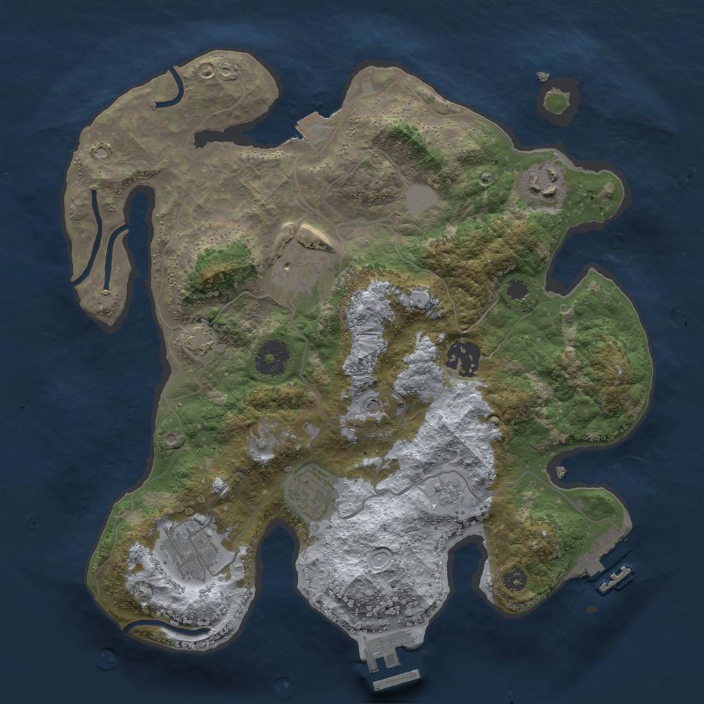 Rust Map: Procedural Map, Size: 3000, Seed: 2136230981, 13 Monuments