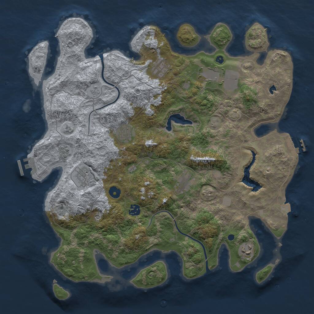 Rust Map: Procedural Map, Size: 4000, Seed: 2031151116, 14 Monuments