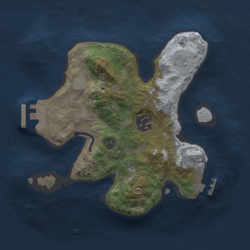 Rust Map: Procedural Map, Size: 2200, Seed: 90342, 8 Monuments