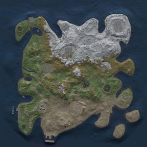 Thumbnail Rust Map: Procedural Map, Size: 3300, Seed: 353530598, 16 Monuments